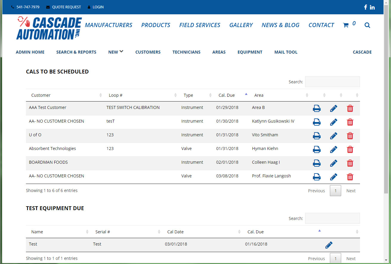 Calibration Database