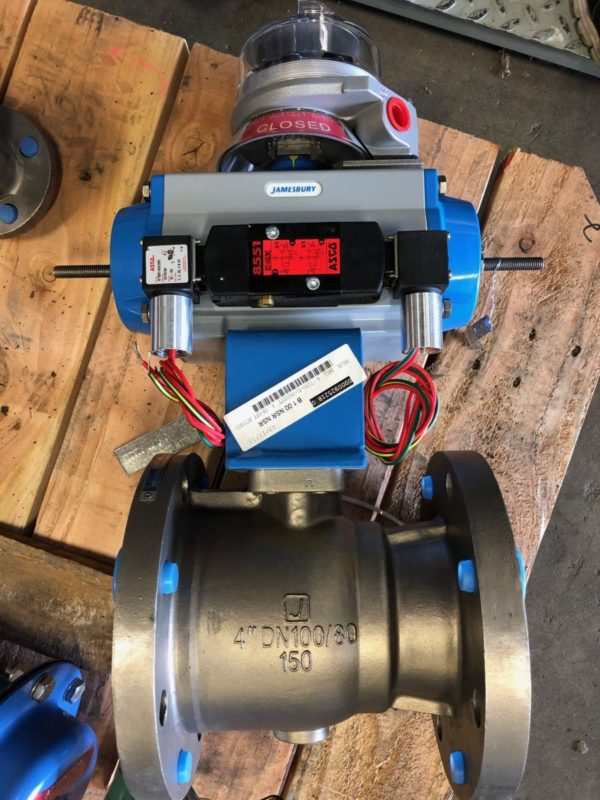 Jamesbury 1″ 150 w/ Actuator and Positioner Cascade Automation